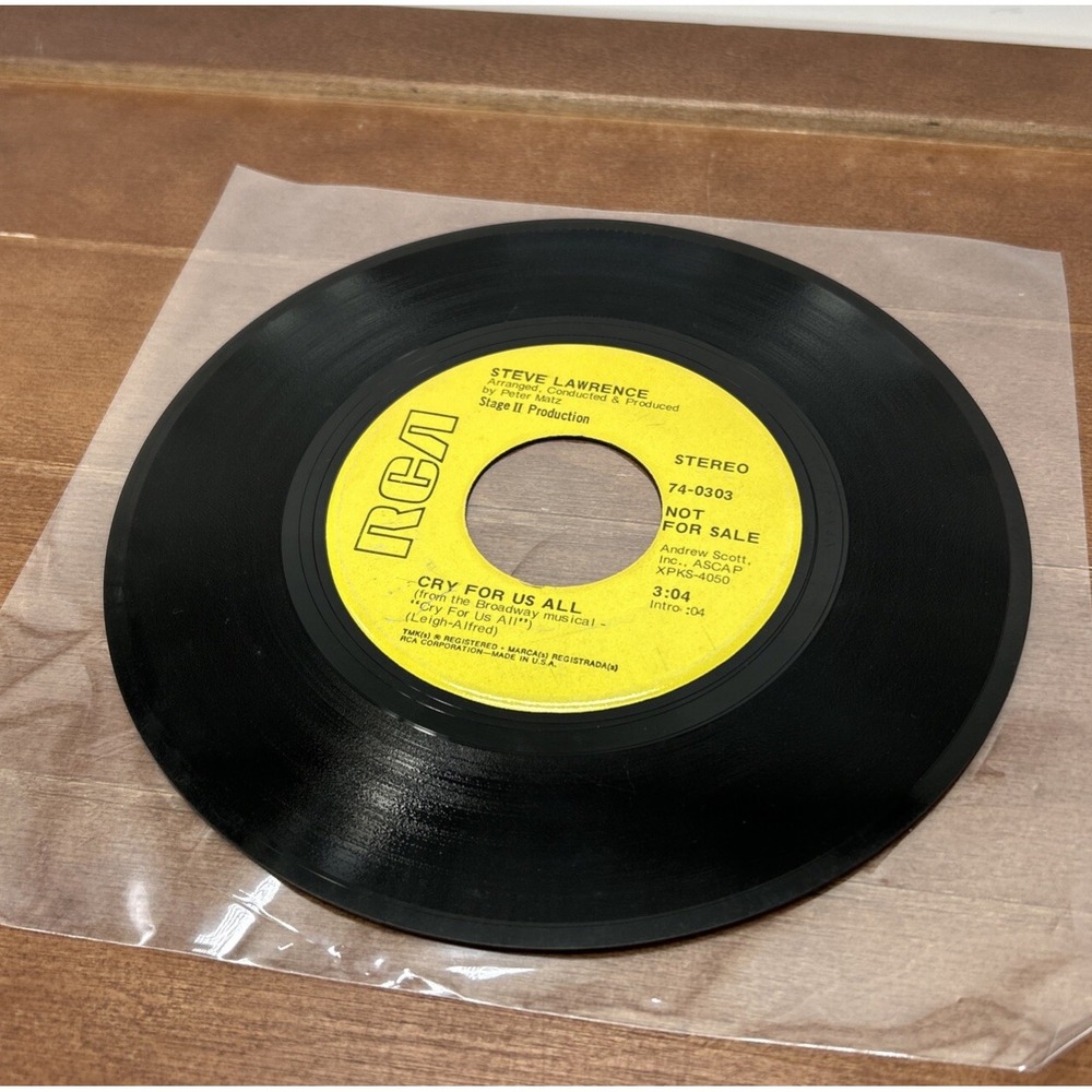 Steve Lawrence, Cry For Us All /‎ Mama, A Rainbow 7" Vinyl Record 45 RPM, RCA